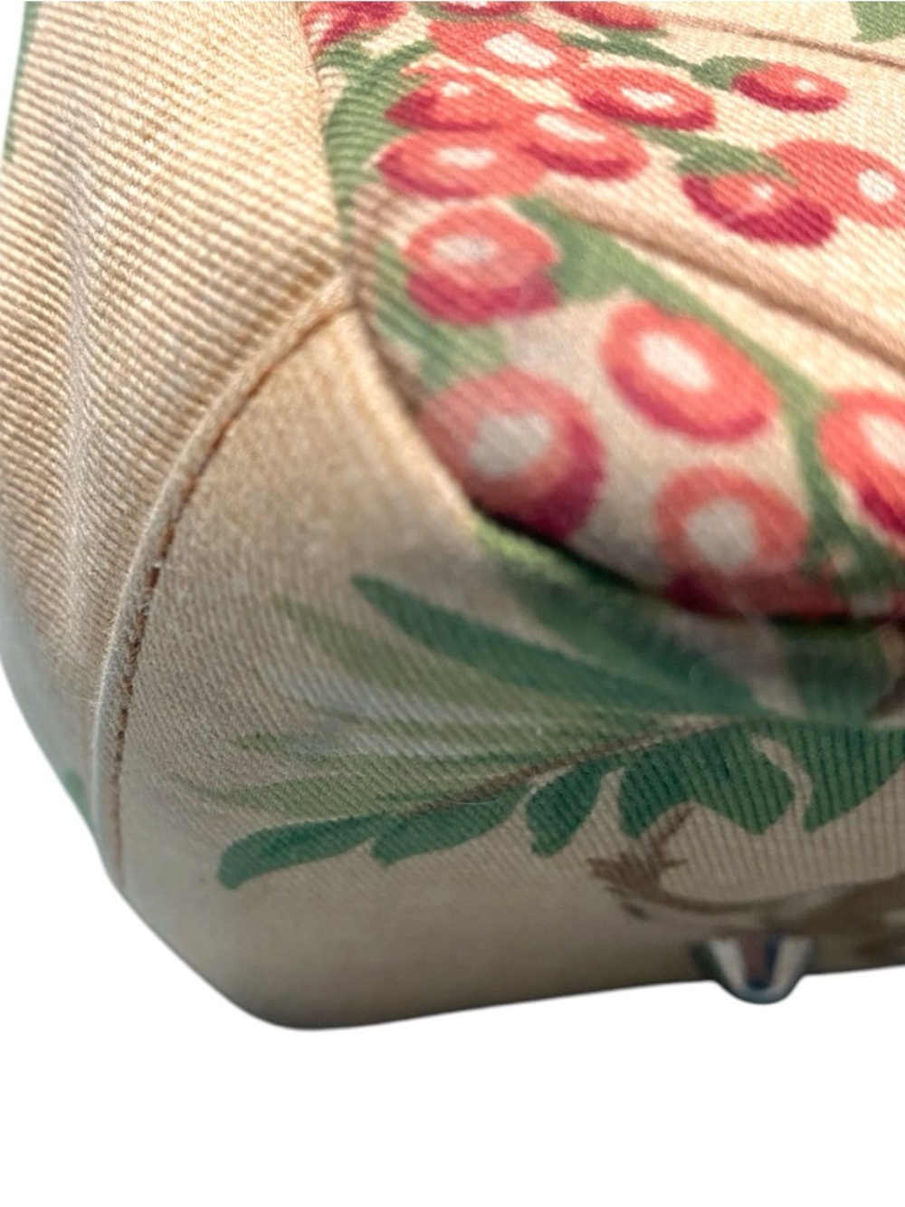 Vintage Isabella Fiore beaded canvas handbag tropical monkey palm tree bamboo - Picture 6 of 12